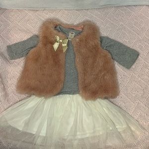 Dress With Furry Vest